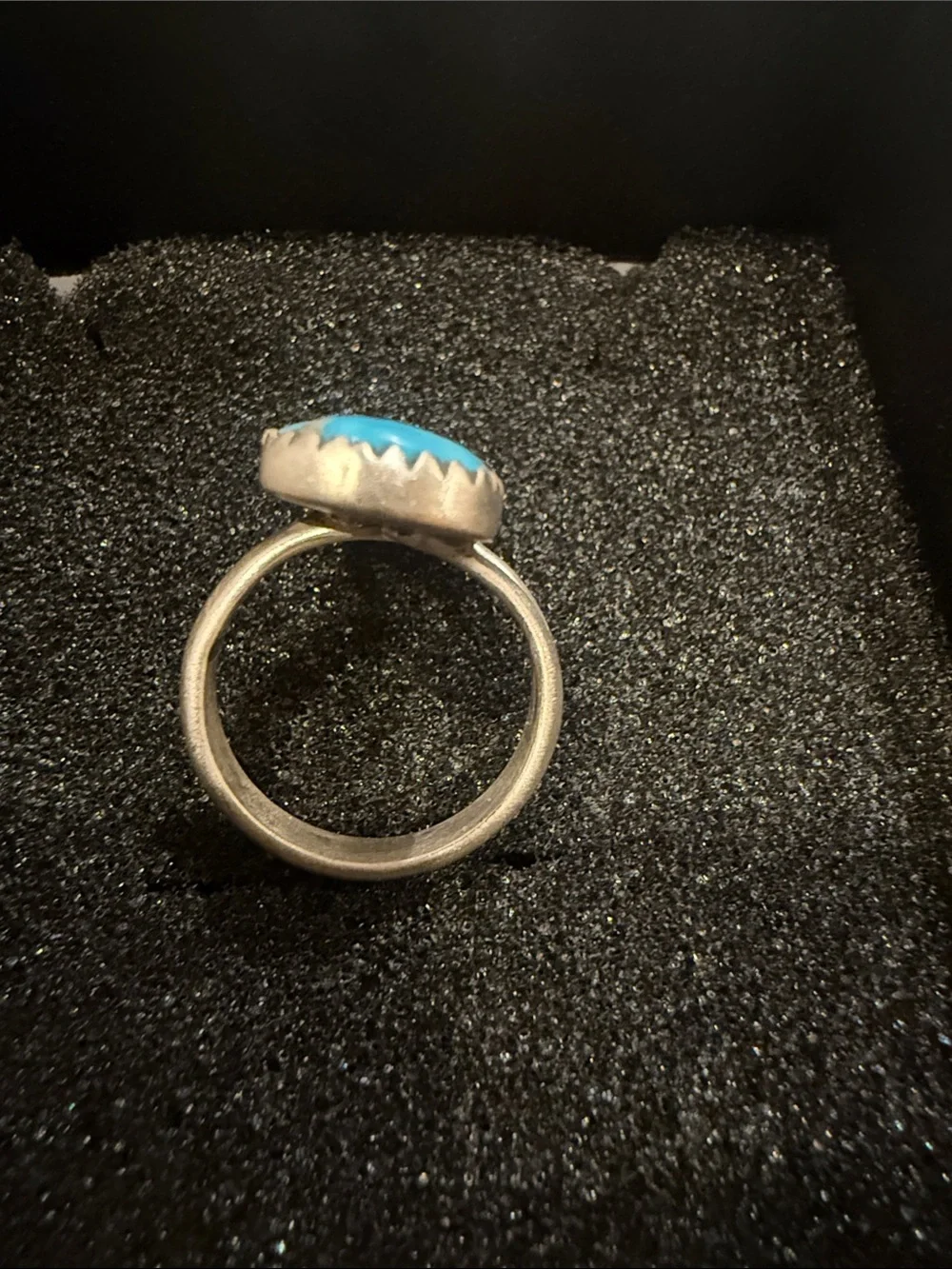 Turquoise Triple Stone Sterling Silver Ring - Women’s Jewelry sz 6 - Picture 2 of 4